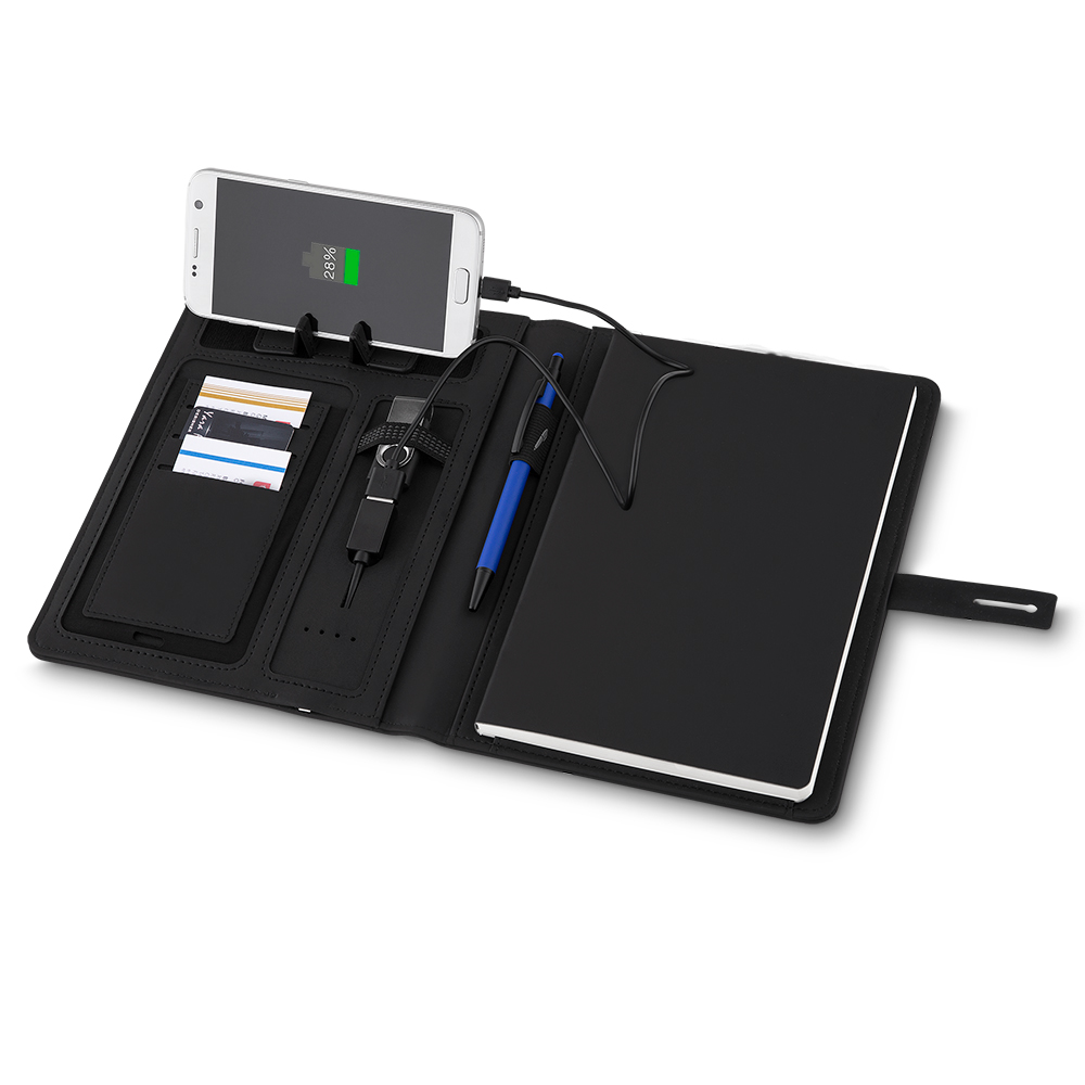 Caderno com Power Bank